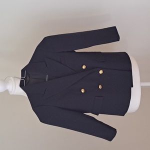 Nordstrom Boys Navy Wool Blazer Size 7 Gold Buttons Lined